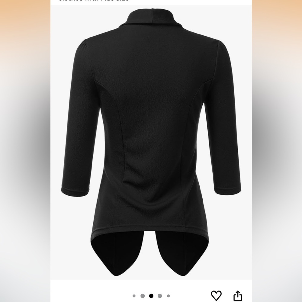 Lightweight Thin 3/4 Sleeve Open Front Blazer - Picture 3 of 7